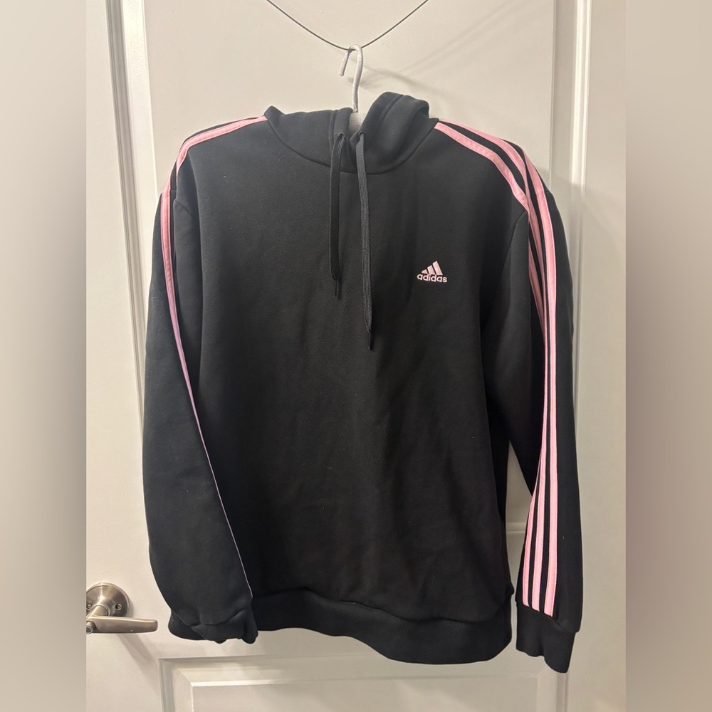 Black and pink Adidas hoodie